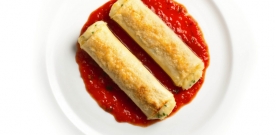 Potato and Pecorino Cannelloni with Tomato Sauce